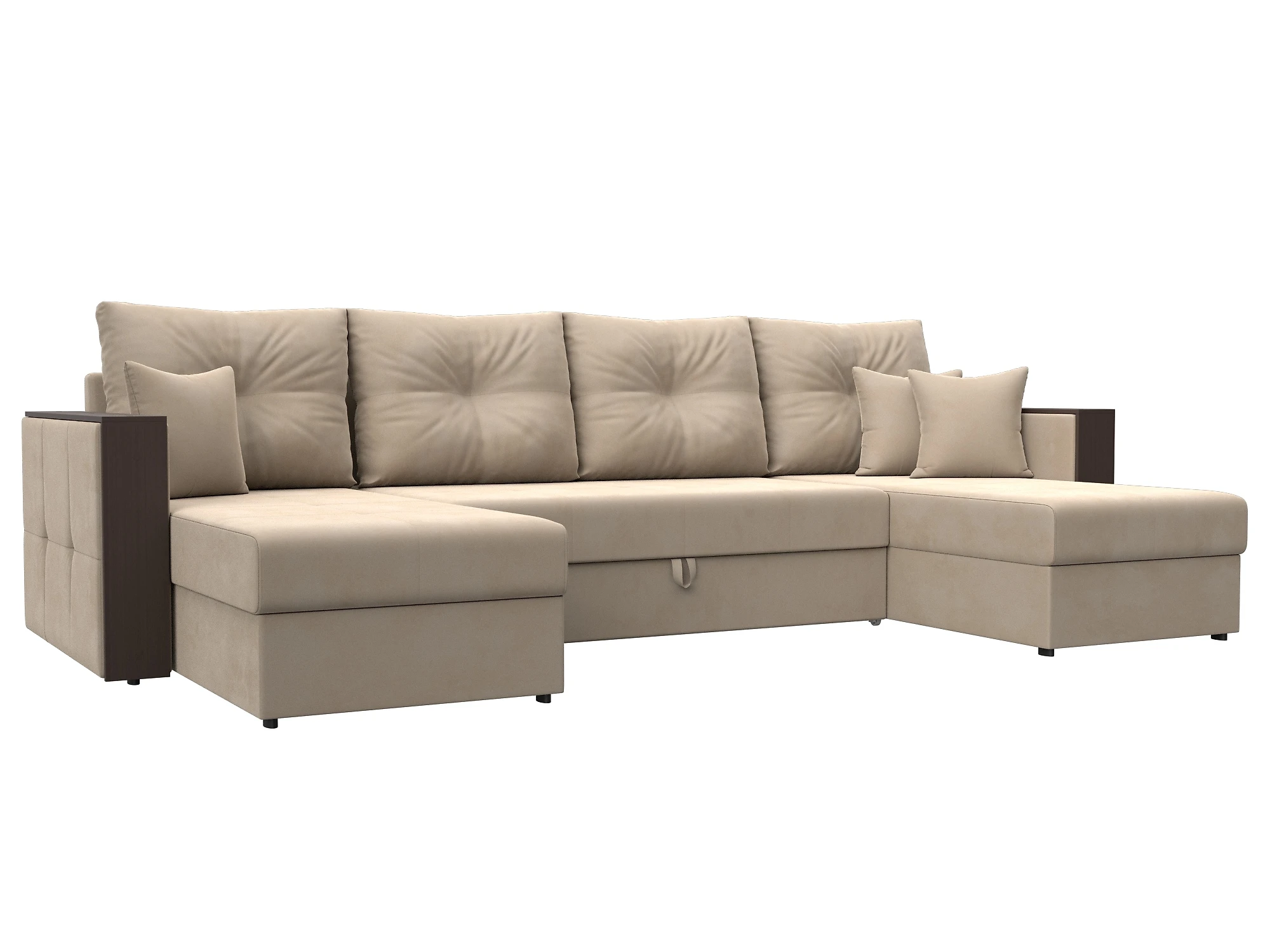 Угловой диван из ткани антикоготь Валенсия-П Плюш Дизайн 1