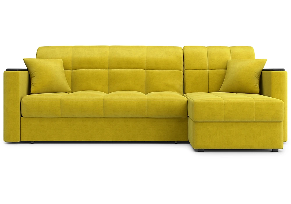 Жёлтый угловой диван  Палермо с оттоманкой Дизайн 4