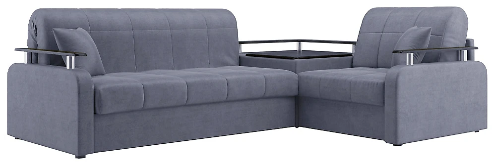 Угловой диван из велюра Денвер Плюш Грей