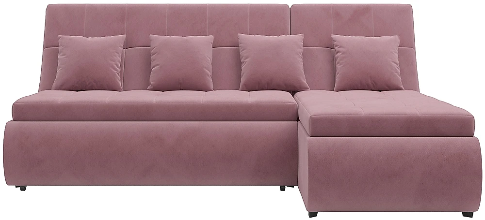 Угловой диван из комбинированного материала Дубай Велюр Пудра
