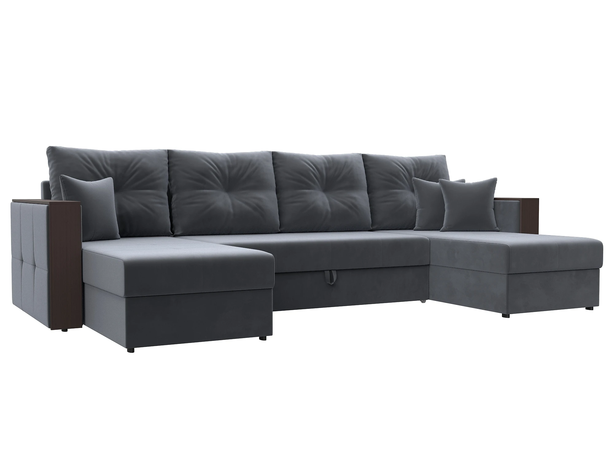 Угловой диван из ткани антикоготь Валенсия-П Плюш Дизайн 6
