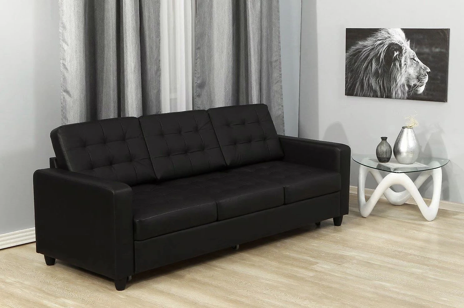 Прямой кожаный диван кожаный Камелот Дизайн 2