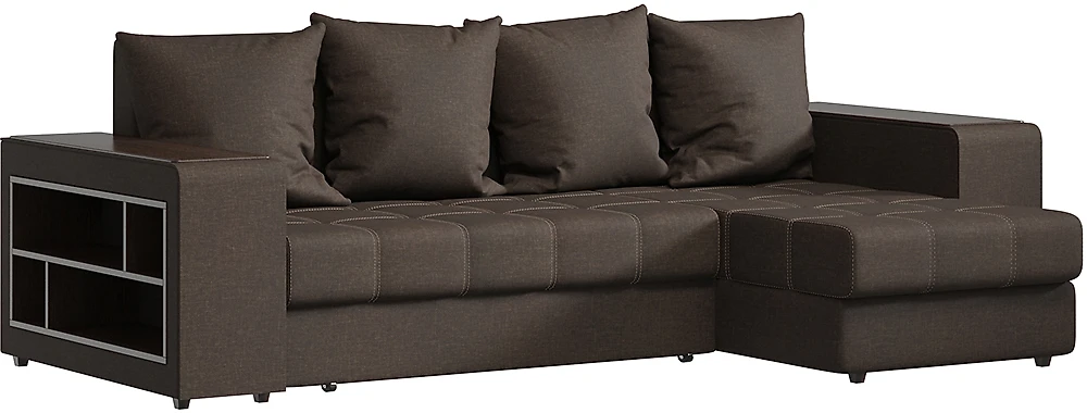 Угловой диван с ящиком в подлокотниках Дубай Шоколад