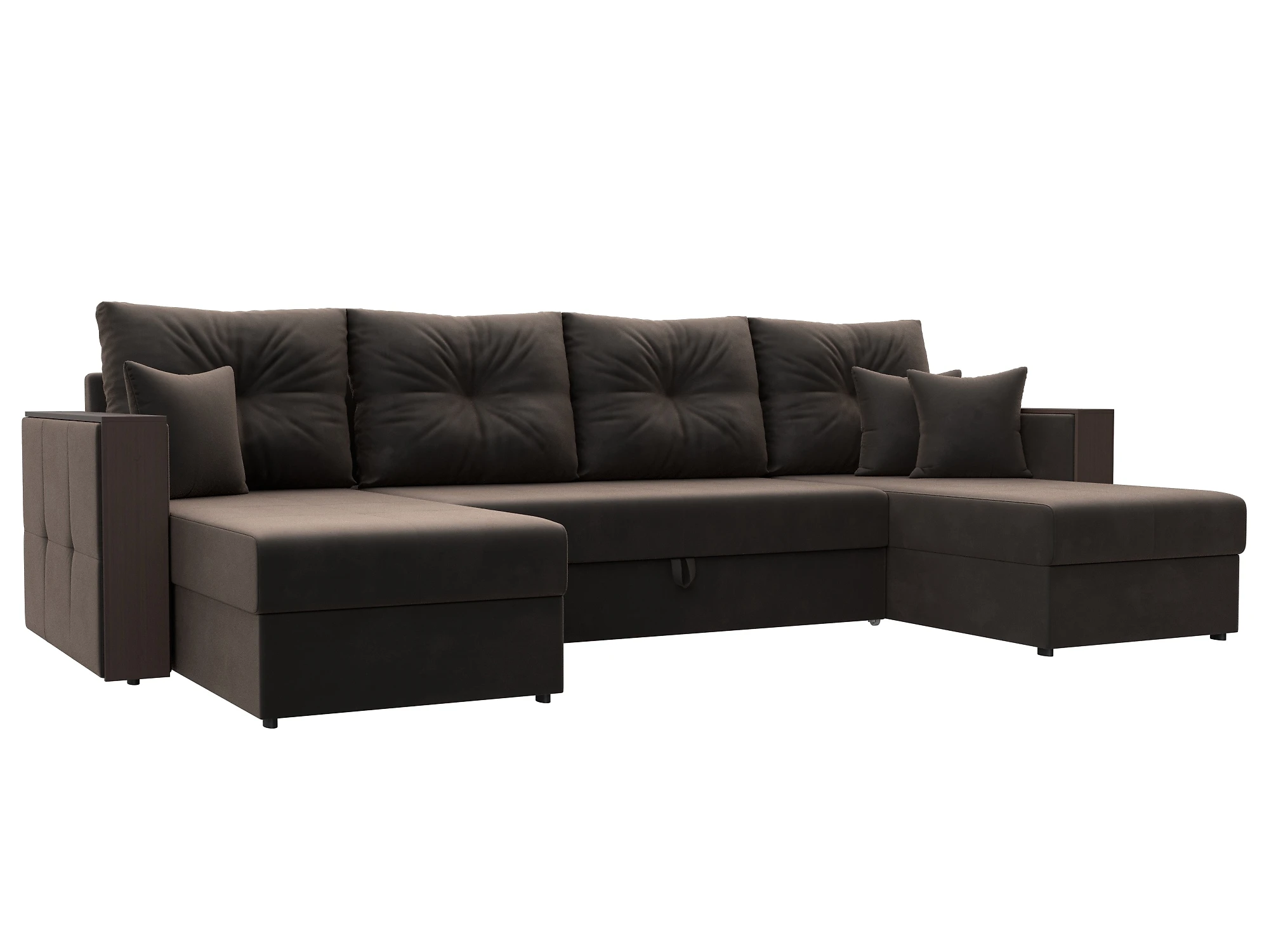 Угловой диван из ткани антикоготь Валенсия-П Плюш Дизайн 5