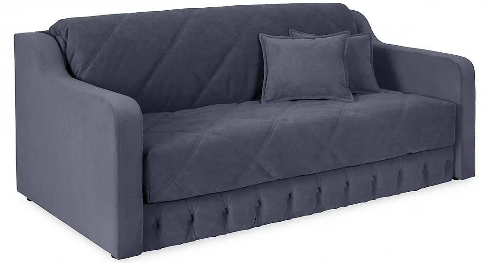 Прямой диван серого цвета Римини с подлокотниками Грей