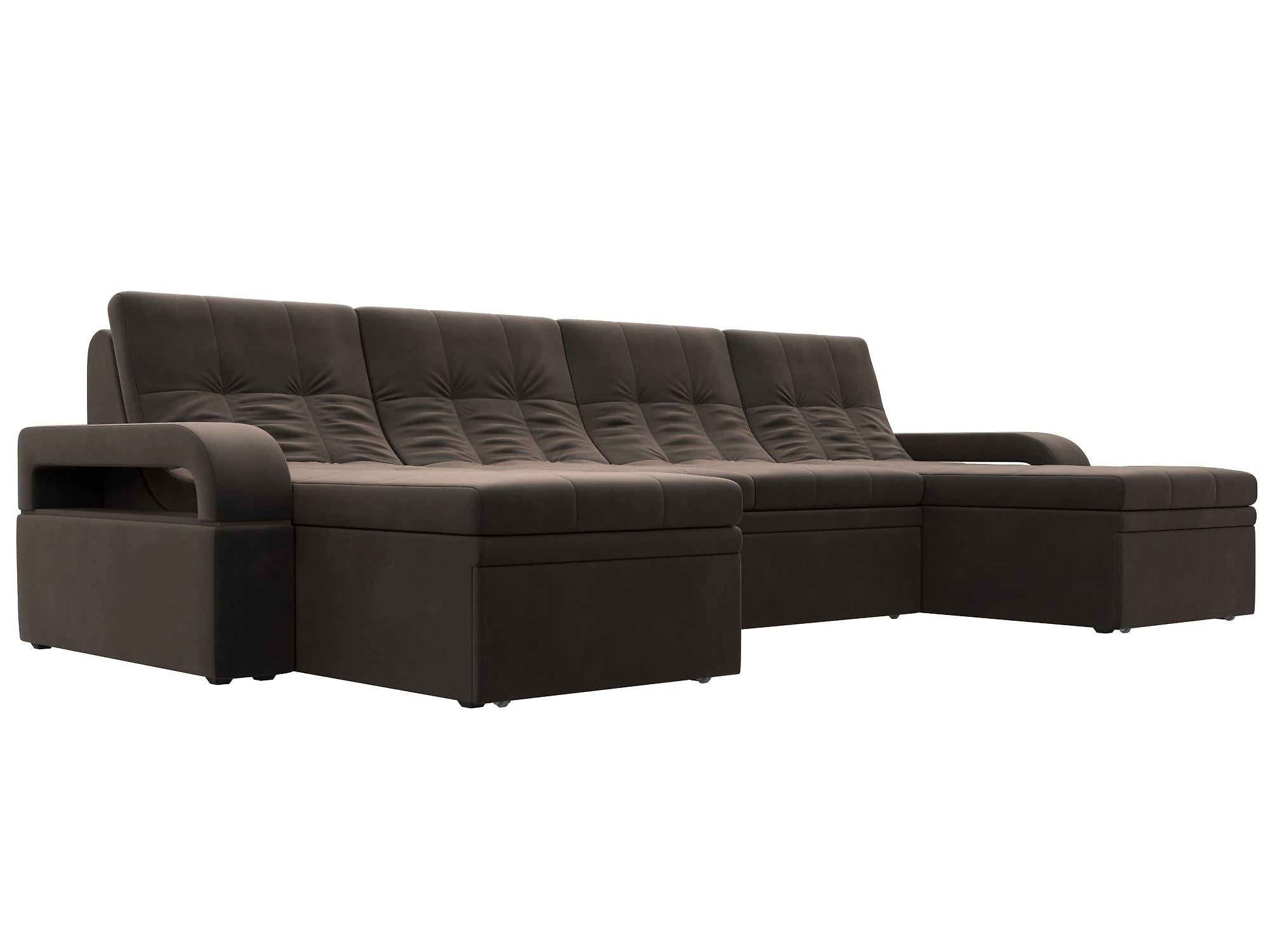 Коричневый диван Лига-035 П-мини Плюш Дизайн 4