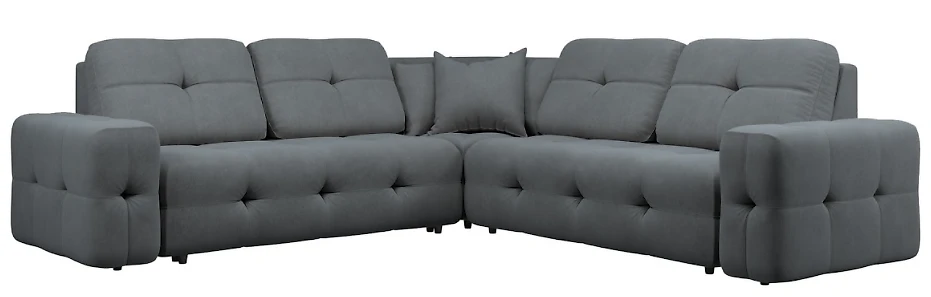  угловой диван с оттоманкой Спилберг-1 Плюш Графит