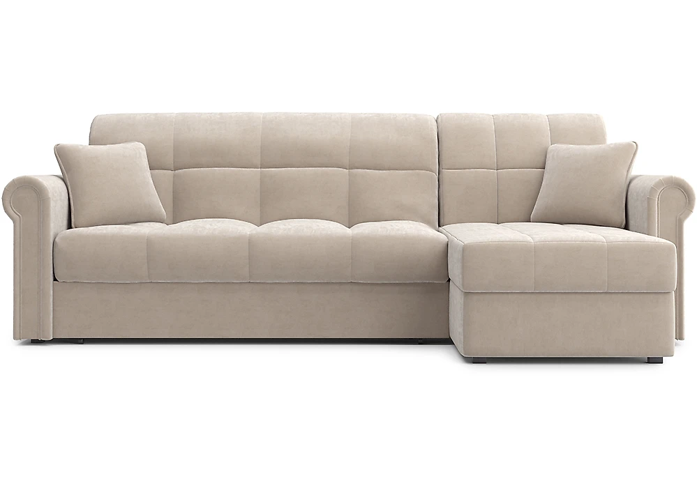 Угловой диван из ткани антикоготь Мадрид с оттоманкой Дизайн 1