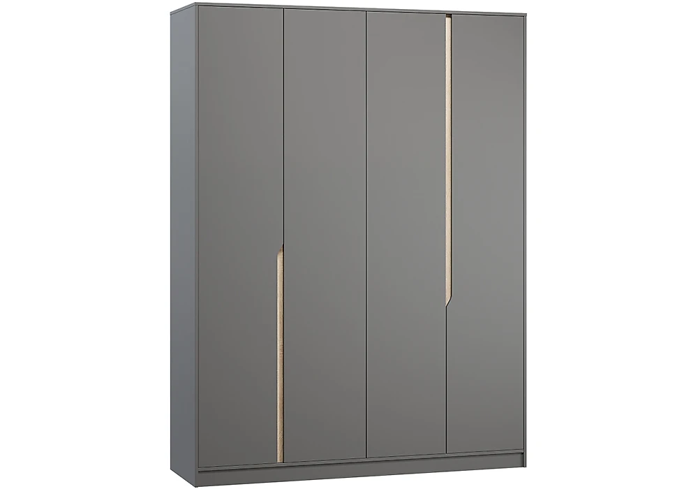 Шкаф серого цвета  Монс 4-створчатый Дизайн-3