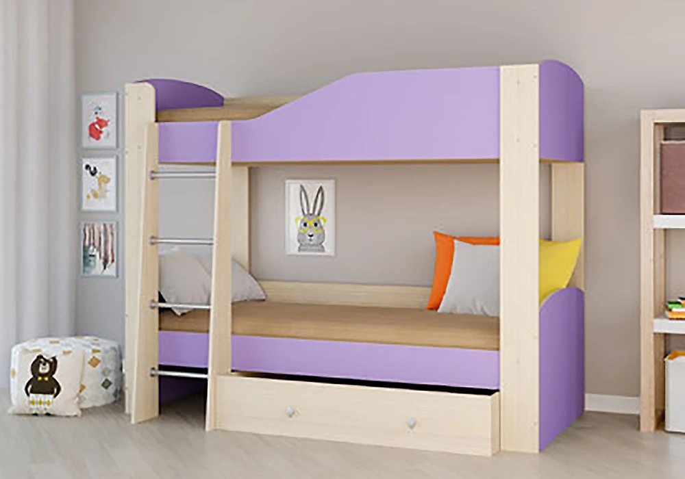 Кровать из ЛДСП  Астра-2 Фиолетовый