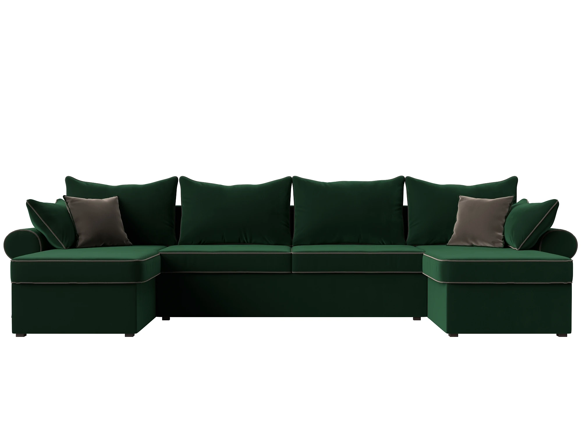 Угловой диван из велюра Элис-П Плюш Дизайн 8