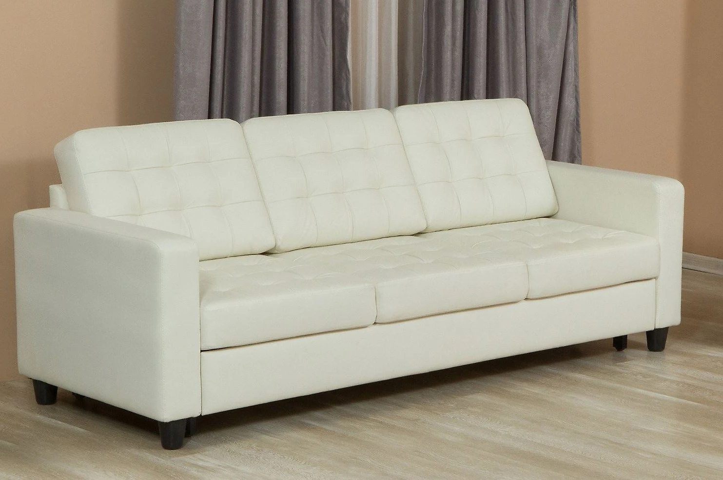 Офисный диван раскладной кожаный Камелот Дизайн 1