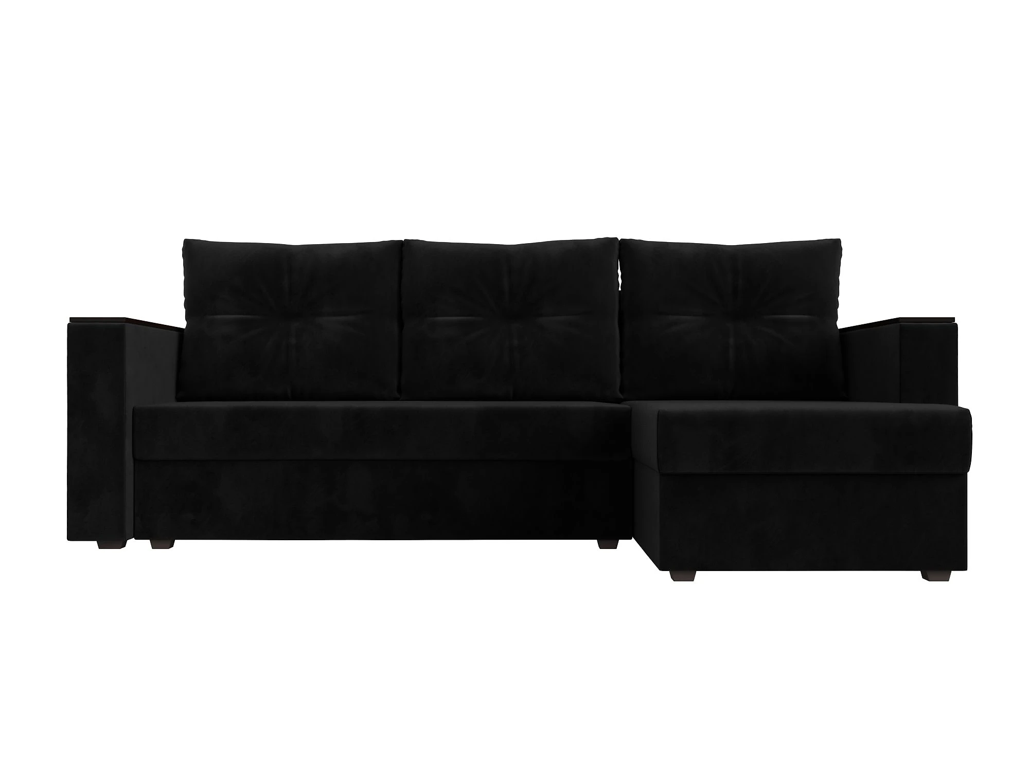 Угловой диван из ткани антикоготь Атланта Лайт Плюш без стола Дизайн 8
