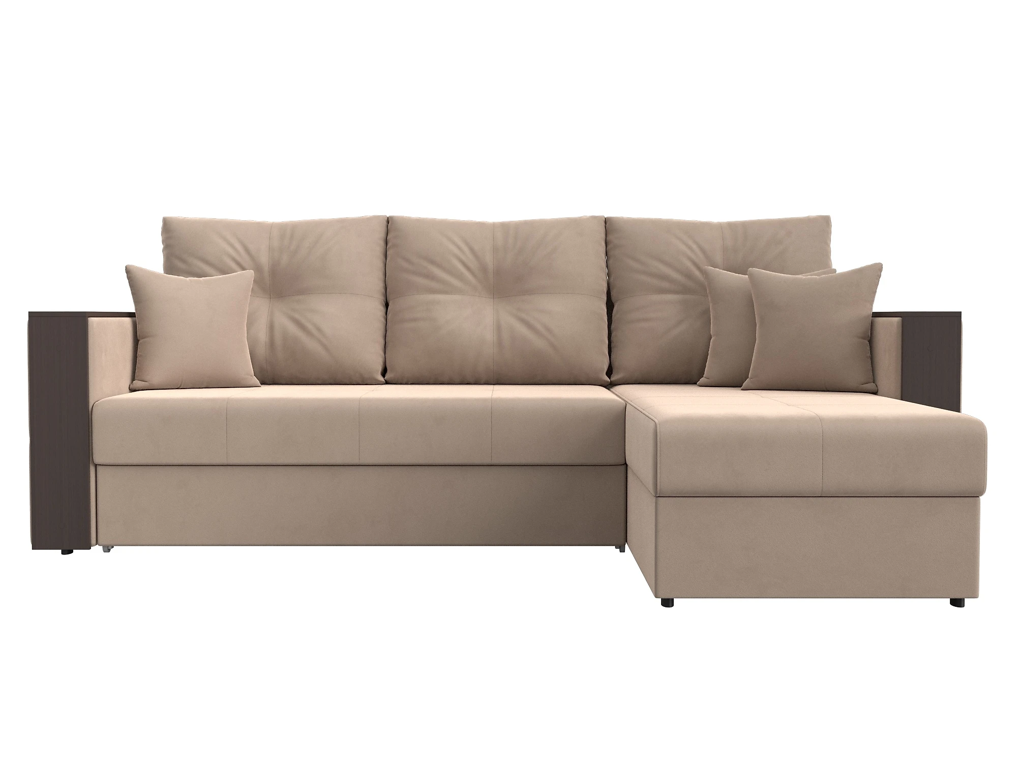 Угловой диван из ткани антикоготь Валенсия Плюш Дизайн 1