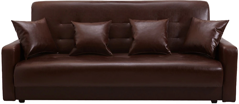 Прямой кожаный диван Аккорд (Престиж) Браун нераскладной