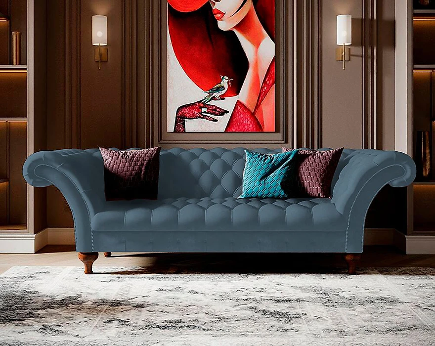 Синий диван Chester Lux Дизайн 2