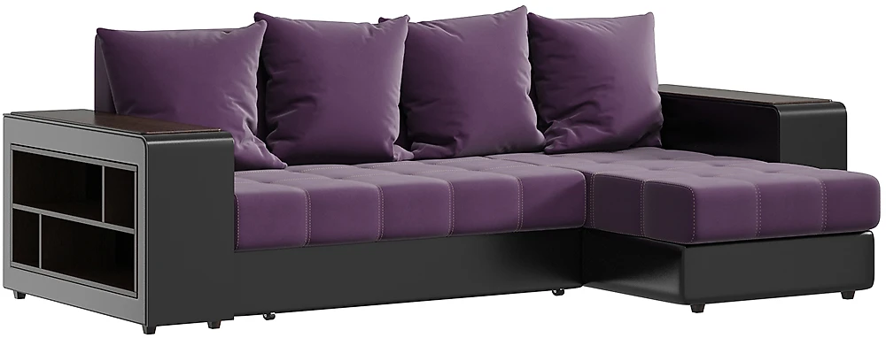 Угловой диван из ткани антикоготь Дубай Плюш Виолет