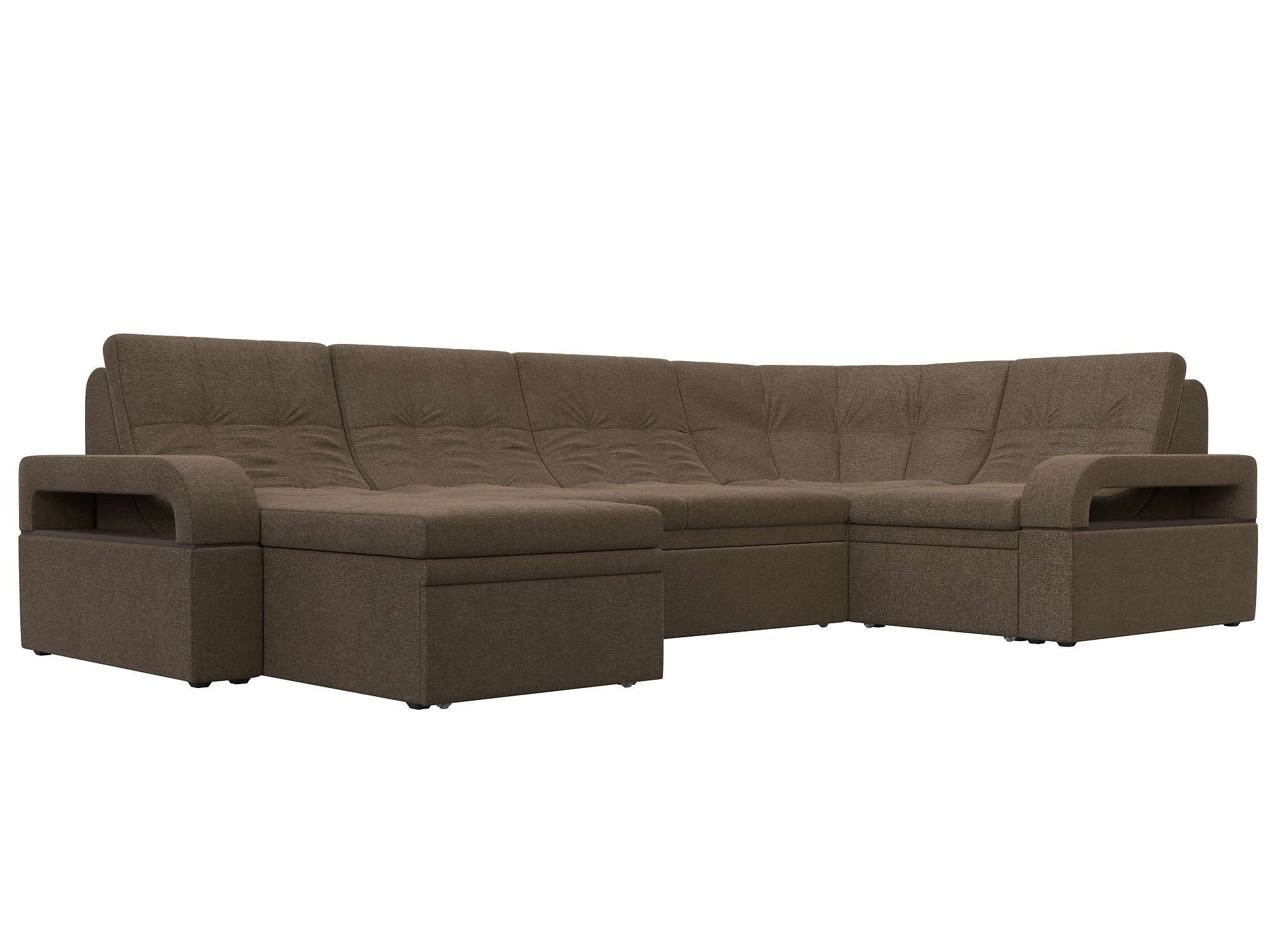 Коричневый диван Лига-035 П-образный Кантри Дизайн 2