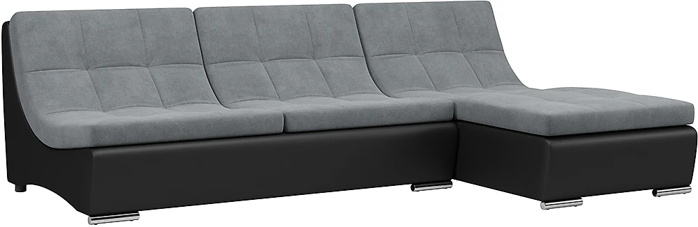  угловой диван с оттоманкой Монреаль-1 Плюш Графит