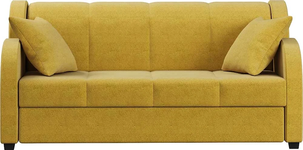 горчичный диван Барон с подлокотниками Дизайн 2
