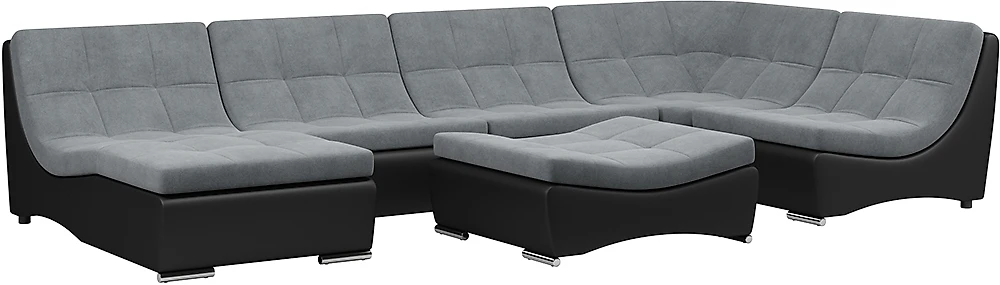 Угловой диван с креслом Монреаль-7 Плюш Графит