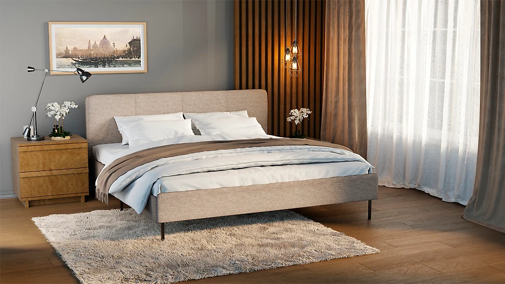 Кровать в современном стиле Ноа 160х200 Кантри Беж