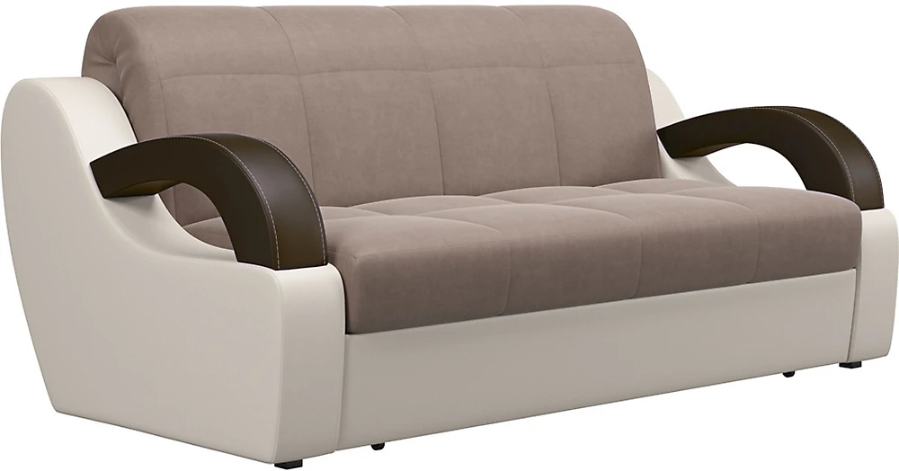Прямой кожаный диван Мадрид-МК Плюш Браун