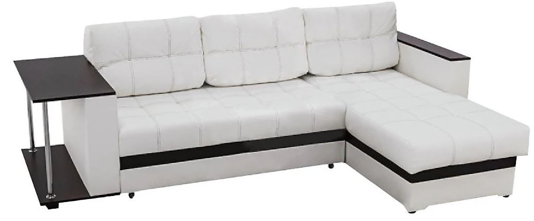 Угловой диван для дачи Атланта со столом белая АМ