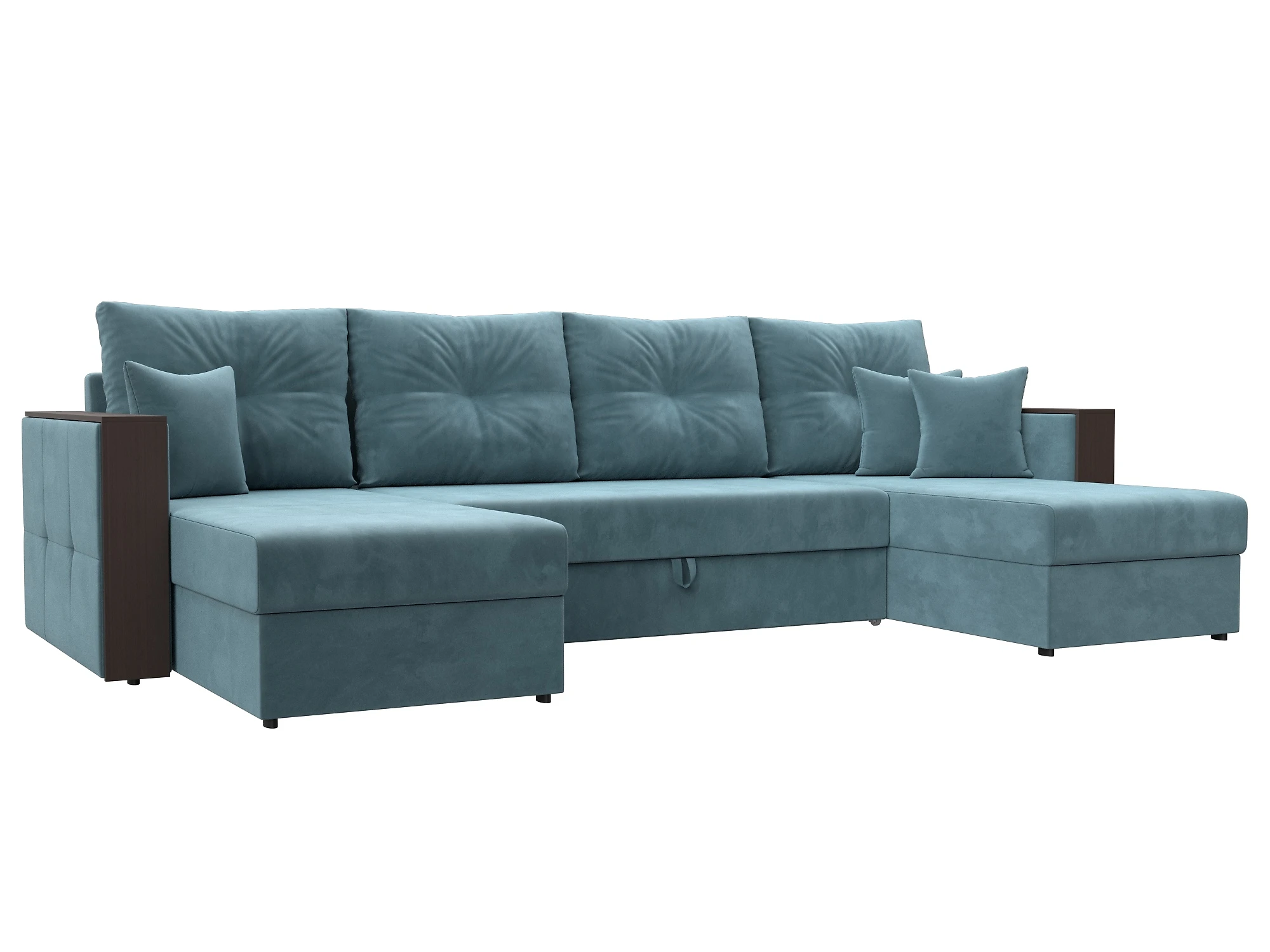 Угловой диван из ткани антикоготь Валенсия-П Плюш Дизайн 2