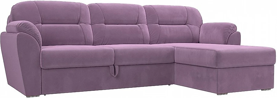 Угловой диван фиолетовый Бостон Вельвет Лилак