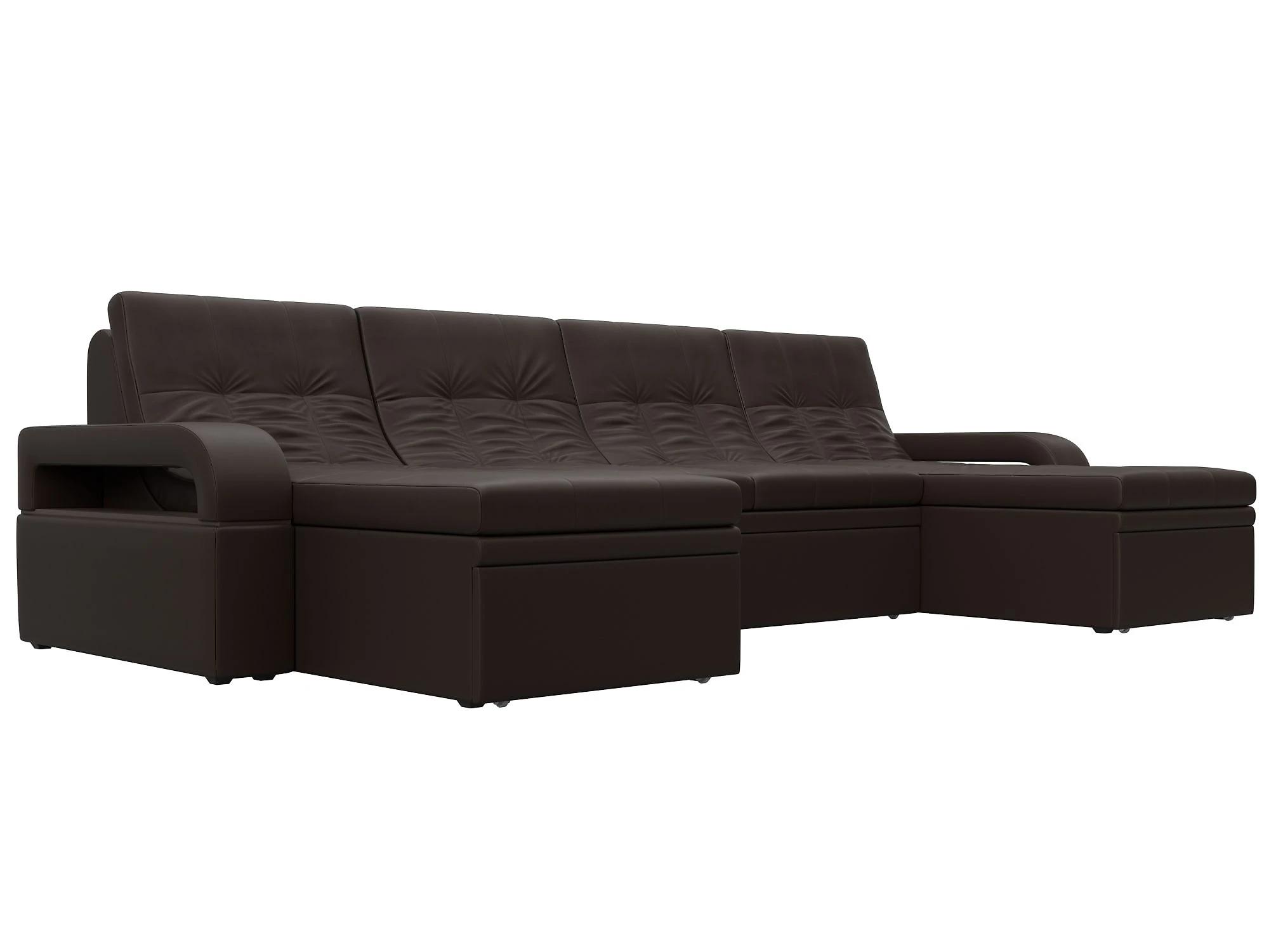 Коричневый диван Лига-035 П-мини Дизайн 12
